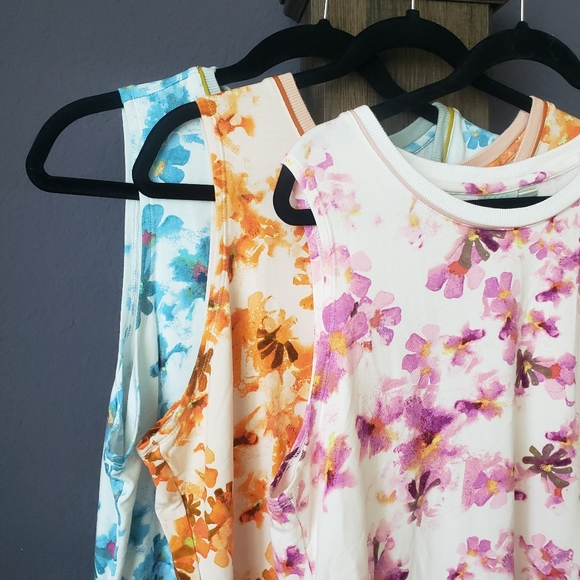 LOGO by Lori Goldstein Tops - Set of 3 LOGO Sleeveless Floral layered lace